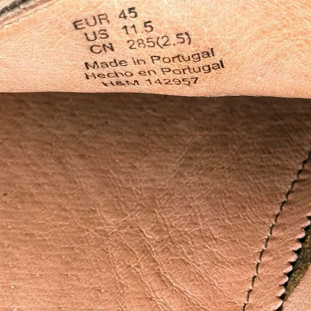H&M SUEDE UPPERS AND LEATHER LINING MONKSTRAP US SIZE 11.5M MADE IN PORTUGAL
